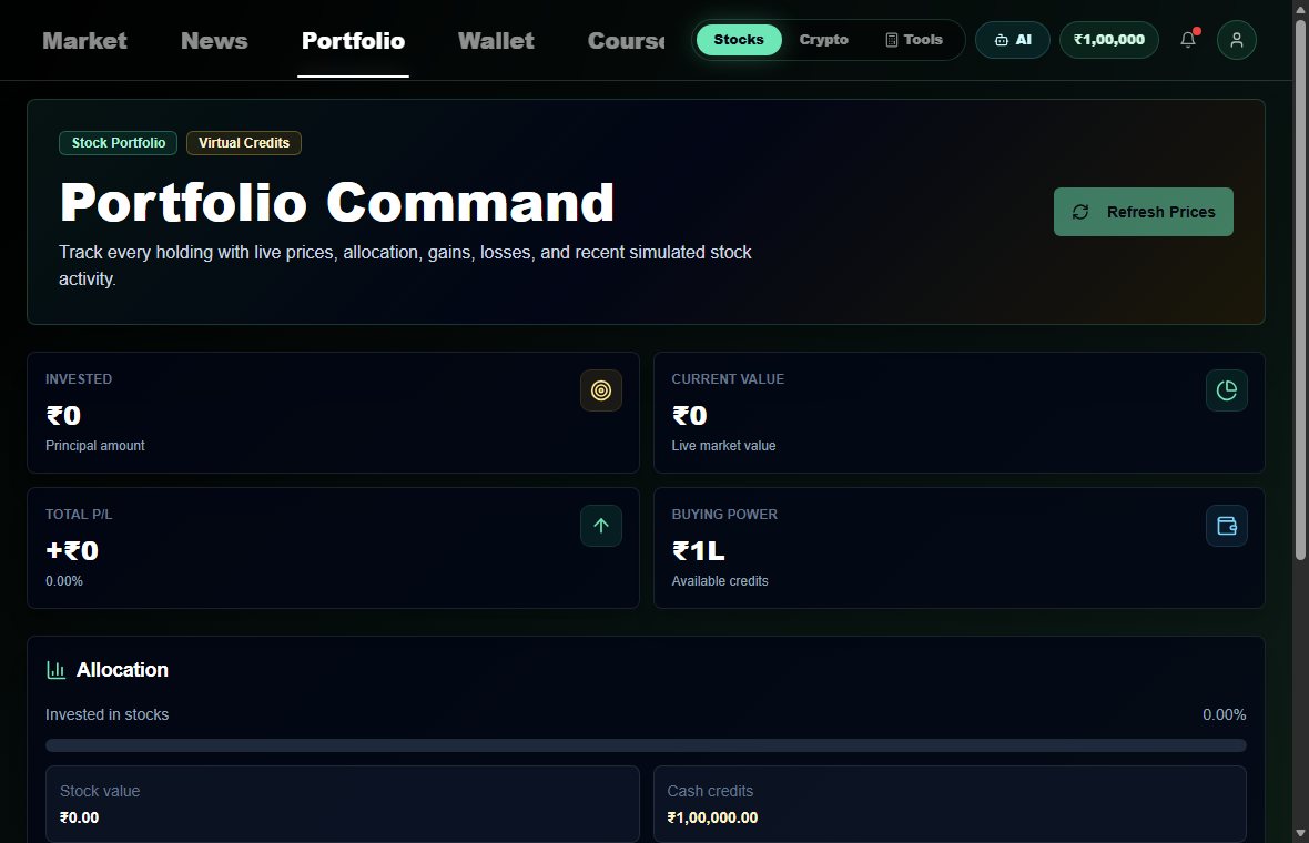 News, Portfolio, Wallet screenshot